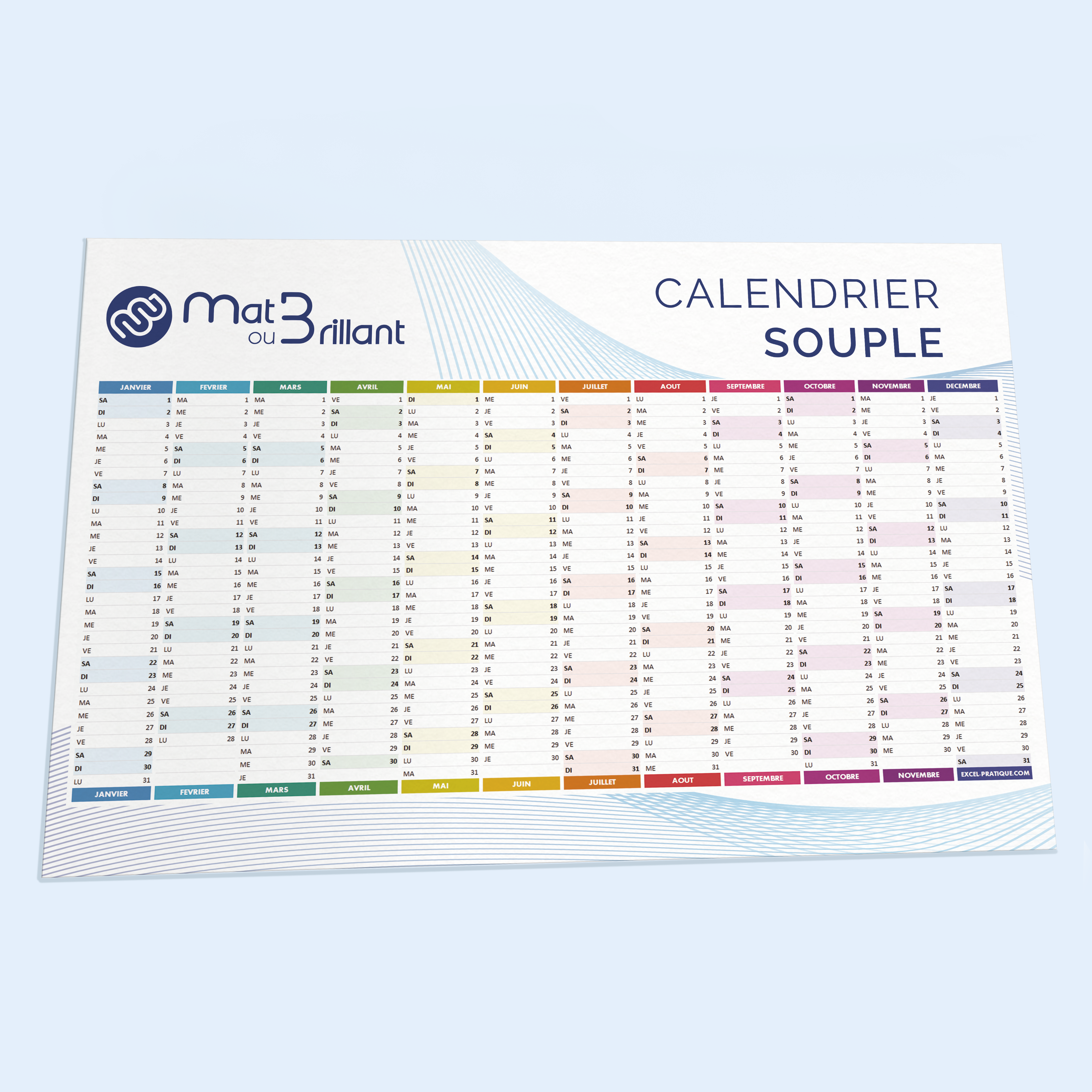 Calendriers sous main souples